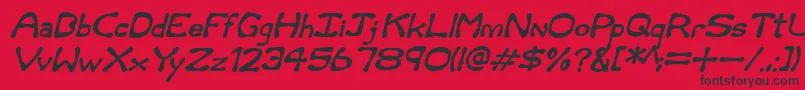 Шрифт Rum and Bones Italic – чёрные шрифты на красном фоне