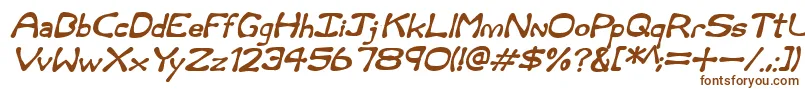 Rum and Bones Italic-Schriftart – Braune Schriften auf weißem Hintergrund
