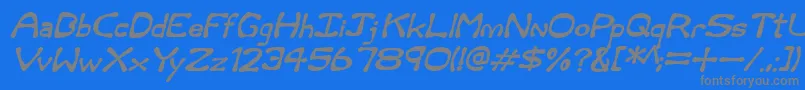 Fonte Rum and Bones Italic – fontes cinzas em um fundo azul