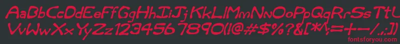 Rum and Bones Italic Font – Red Fonts on Black Background