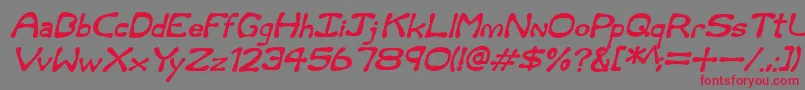 Шрифт Rum and Bones Italic – красные шрифты на сером фоне