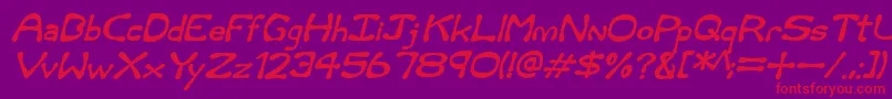 Rum and Bones Italic Font – Red Fonts on Purple Background
