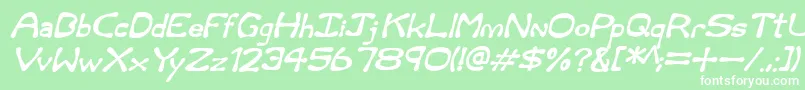 Rum and Bones Italic Font – White Fonts on Green Background