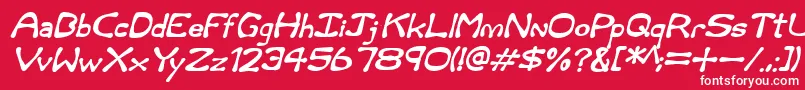 Rum and Bones Italic Font – White Fonts on Red Background