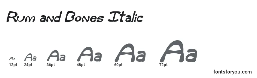 Rum and Bones Italic (139305) Font Sizes
