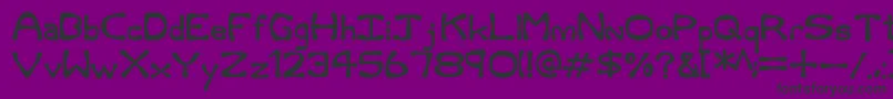 フォントRum and Bones – 紫の背景に黒い文字
