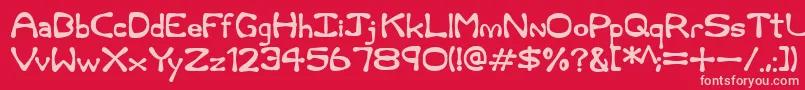 Czcionka Rum and Bones – różowe czcionki na czerwonym tle