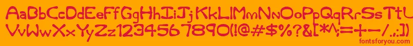 Rum and Bones Font – Red Fonts on Orange Background