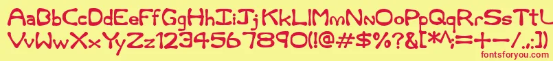 Rum and Bones Font – Red Fonts on Yellow Background