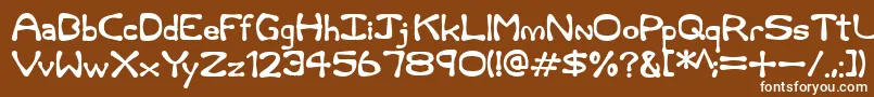 フォントRum and Bones – 茶色の背景に白い文字