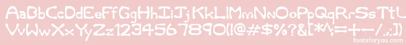Rum and Bones-fontti – valkoiset fontit vaaleanpunaisella taustalla