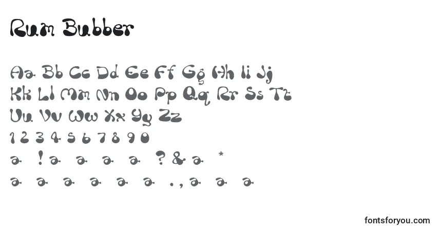 Czcionka Rum Bubber – alfabet, cyfry, specjalne znaki