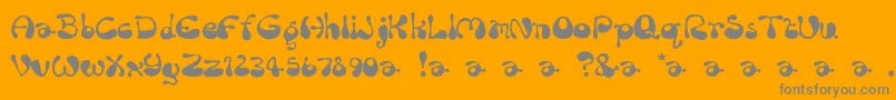 Rum Bubber-Schriftart – Graue Schriften auf orangefarbenem Hintergrund