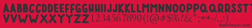 RUMAGGE Font – Black Fonts on Red Background