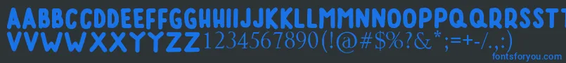 RUMAGGE Font – Blue Fonts on Black Background