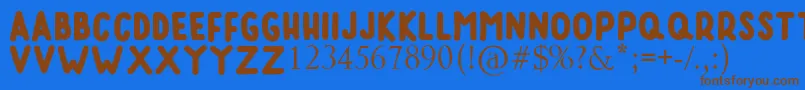 RUMAGGE Font – Brown Fonts on Blue Background