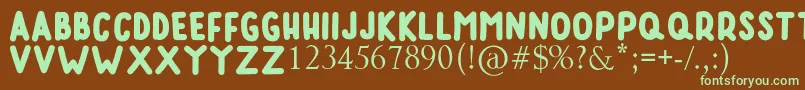 RUMAGGE Font – Green Fonts on Brown Background