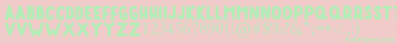 RUMAGGE Font – Green Fonts on Pink Background