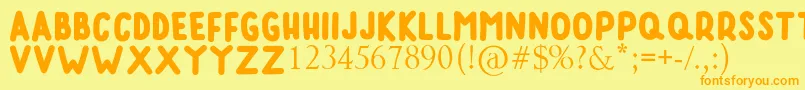 RUMAGGE Font – Orange Fonts on Yellow Background