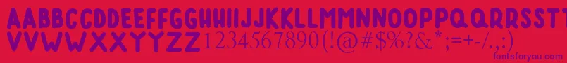 RUMAGGE Font – Purple Fonts on Red Background