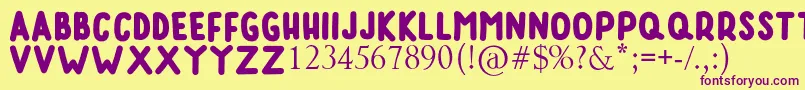 RUMAGGE Font – Purple Fonts on Yellow Background