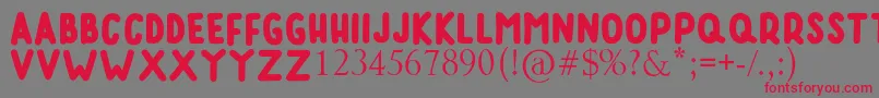 RUMAGGE Font – Red Fonts on Gray Background