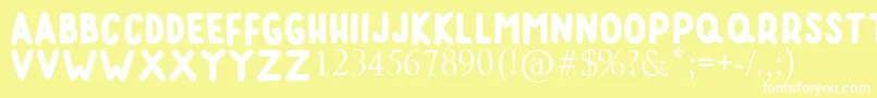 RUMAGGE Font – White Fonts on Yellow Background