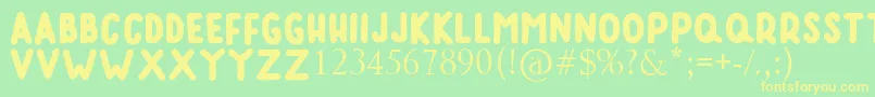 RUMAGGE Font – Yellow Fonts on Green Background