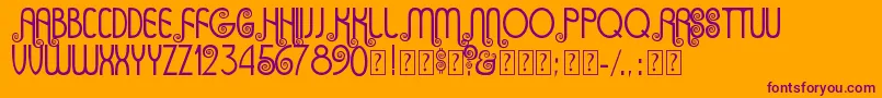 Anning Font – Purple Fonts on Orange Background