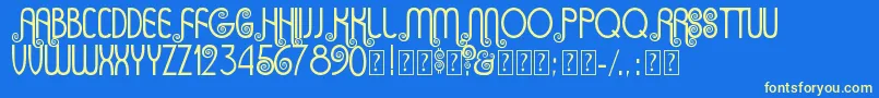 Anning Font – Yellow Fonts on Blue Background