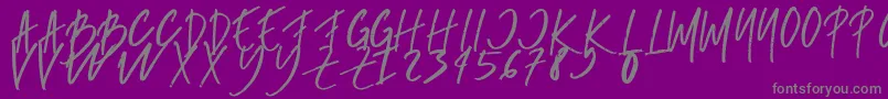 rumbe-Schriftart – Graue Schriften auf violettem Hintergrund