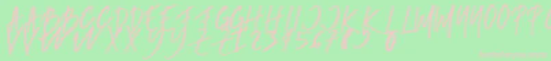 rumbe-Schriftart – Rosa Schriften auf grünem Hintergrund