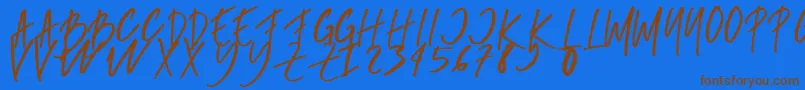 Подробнее о шрифте rumbe Шрифт rumbe – коричневые шрифты на синем фоне