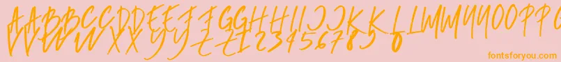 rumbe Font – Orange Fonts on Pink Background