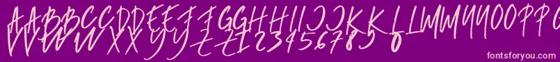 rumbe Font – Pink Fonts on Purple Background
