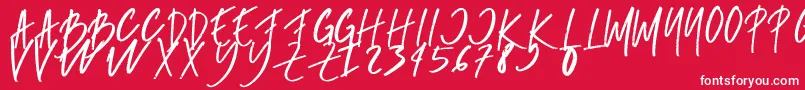 フォントrumbe – 赤い背景に白い文字