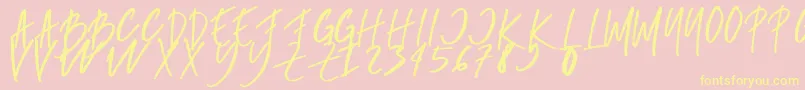 rumbe Font – Yellow Fonts on Pink Background
