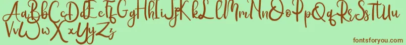 Rumero Font – Brown Fonts on Green Background