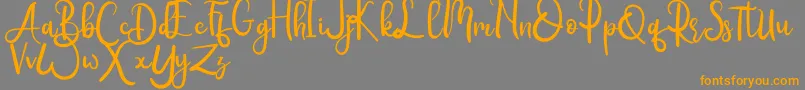 Rumero Font – Orange Fonts on Gray Background