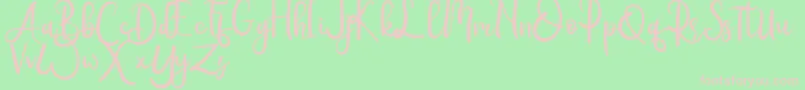 Rumero Font – Pink Fonts on Green Background