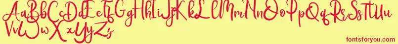 Rumero Font – Red Fonts on Yellow Background