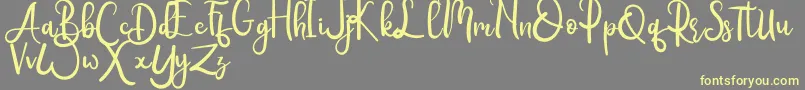 Rumero Font – Yellow Fonts on Gray Background