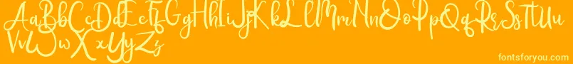 Rumero Font – Yellow Fonts on Orange Background