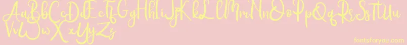 Rumero Font – Yellow Fonts on Pink Background