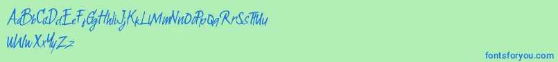 Rumetes Font – Blue Fonts on Green Background