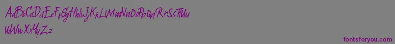 Rumetes-Schriftart – Violette Schriften auf grauem Hintergrund