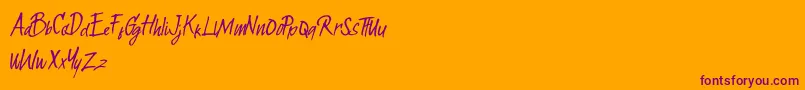 Rumetes Font – Purple Fonts on Orange Background