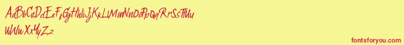 Rumetes Font – Red Fonts on Yellow Background