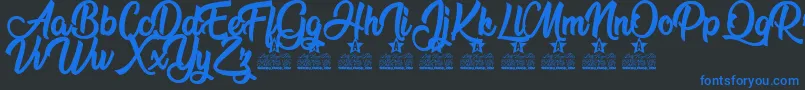 Run to the Hills Personal Use Font – Blue Fonts on Black Background