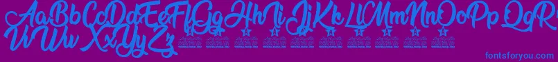 Run to the Hills Personal Use Font – Blue Fonts on Purple Background